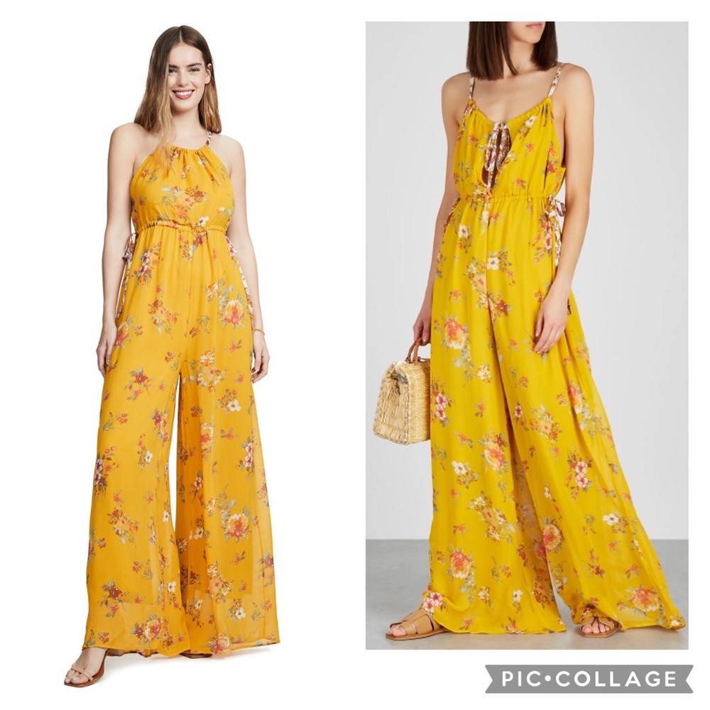Free People “Georgia” Floral Wide Leg Jumpsuit - Picture 1 of 5